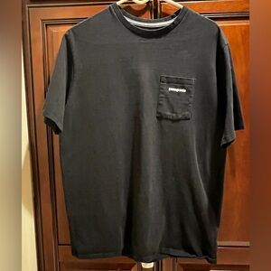 Patagonia Mens Pocket Tee Black Logo Back T-Shirt - M